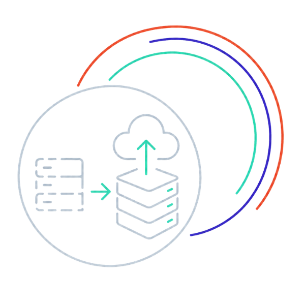 Modernisation icon showing upgrade from legacy systems to cloud