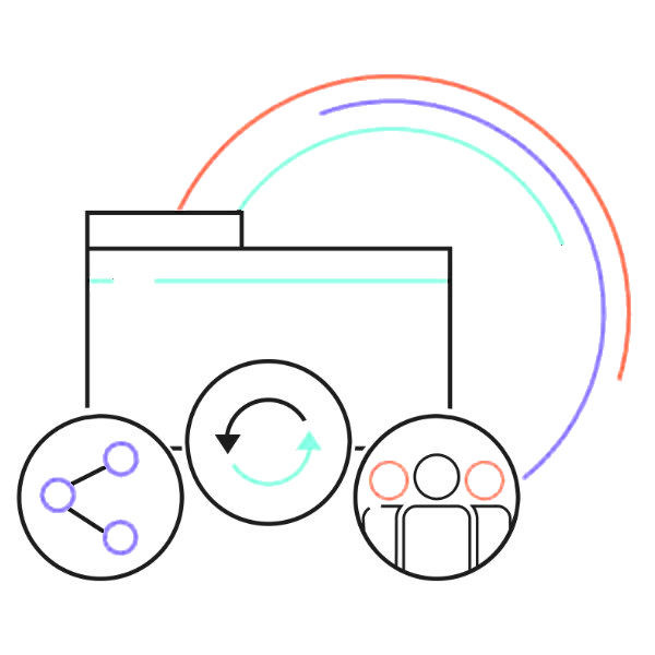 Modernisation icon showing upgrade from legacy systems to cloud
