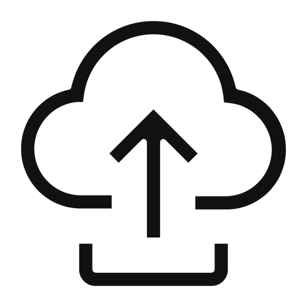 arrow pointing from a server/rack to a cloud 