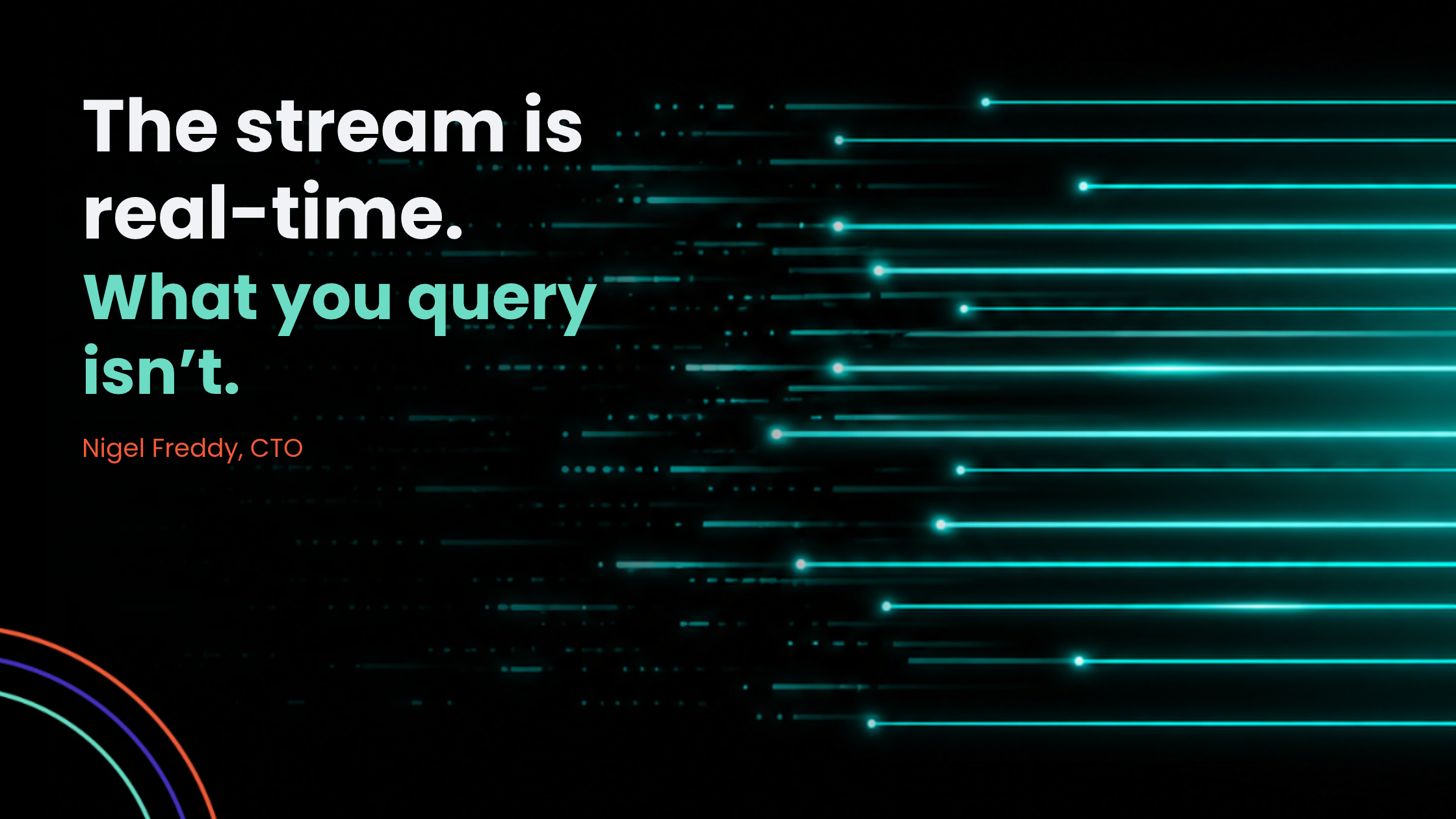 The stream is real-time. What you query isn’t.